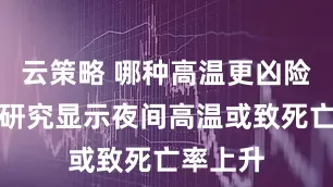 云策略 哪种高温更凶险？国际研究显示夜间高温或致死亡率上升